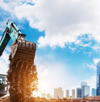 excavator in action